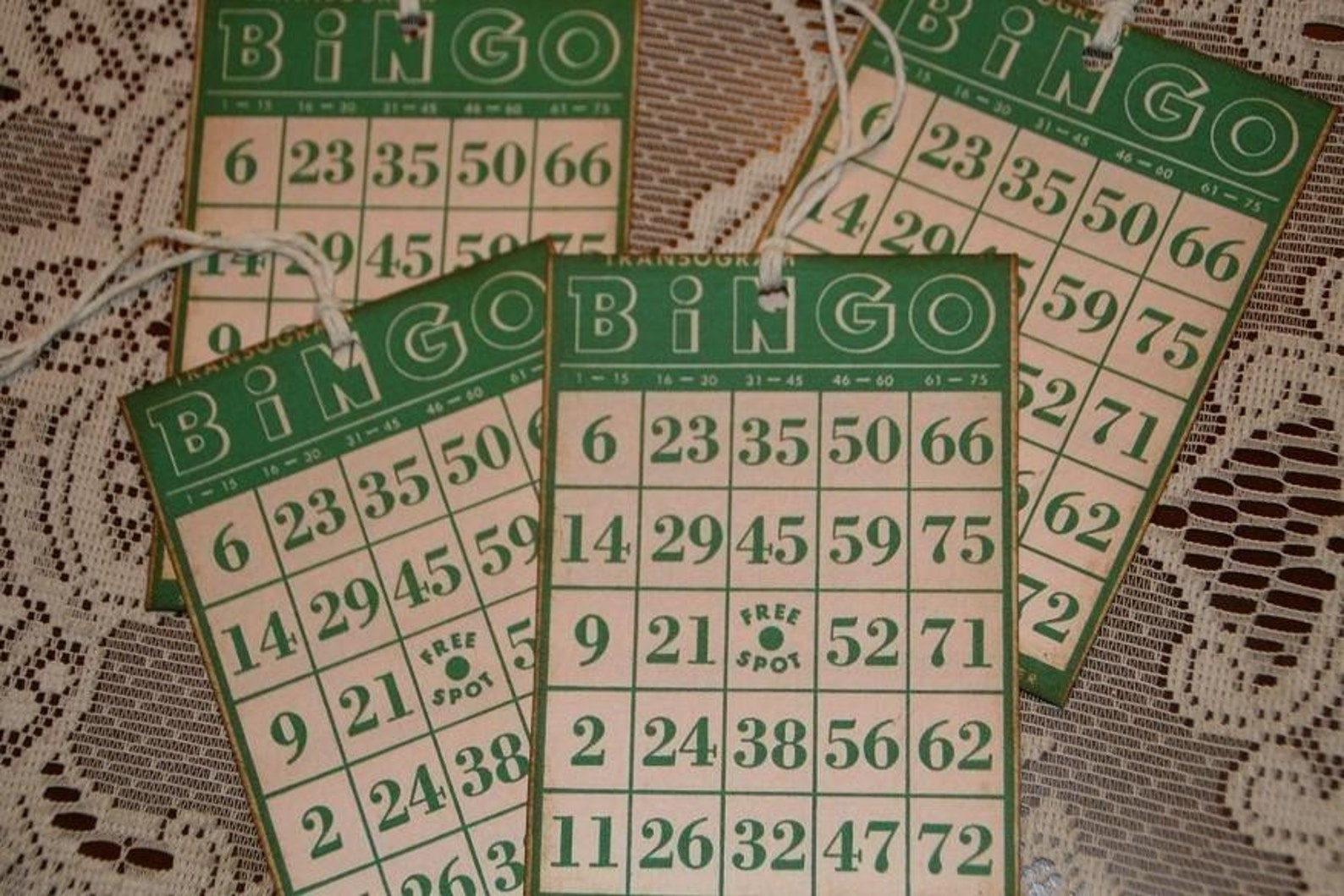 Vintage Bingo Card T Tags Etsy