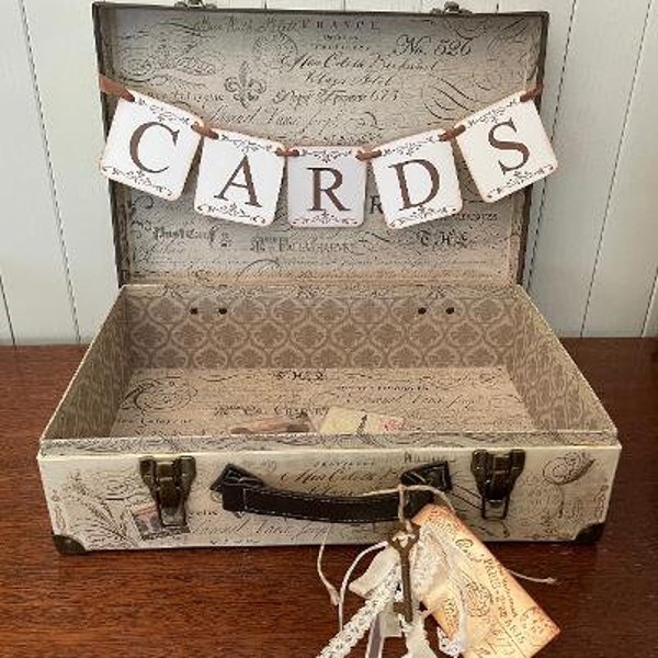 Wedding Cards Suitcase and Cards Banner,  Wedding Cards Box,  Travel Wedding Card Box,  Destination Wedding, Keepsake Wedding Box