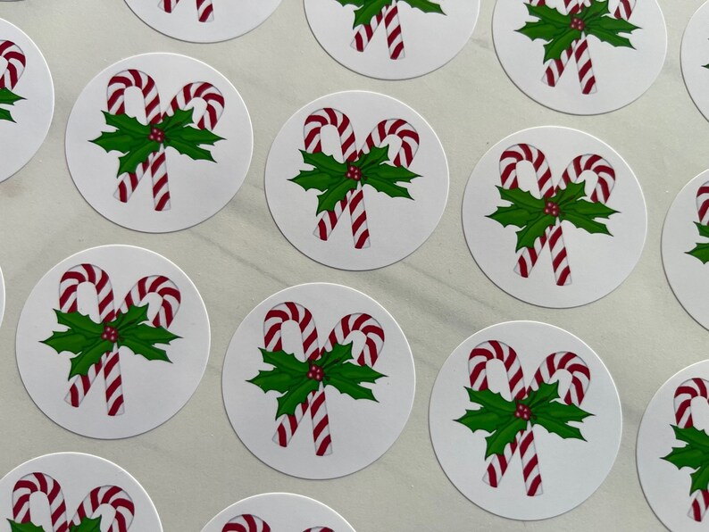 Candy Cane Tags or Candy Cane Stickers Christmas Bundle image 2