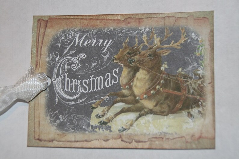 Merry Christmas Gift Tags Christmas Tags Reindeer Christmas Tags Chalkboard Tags