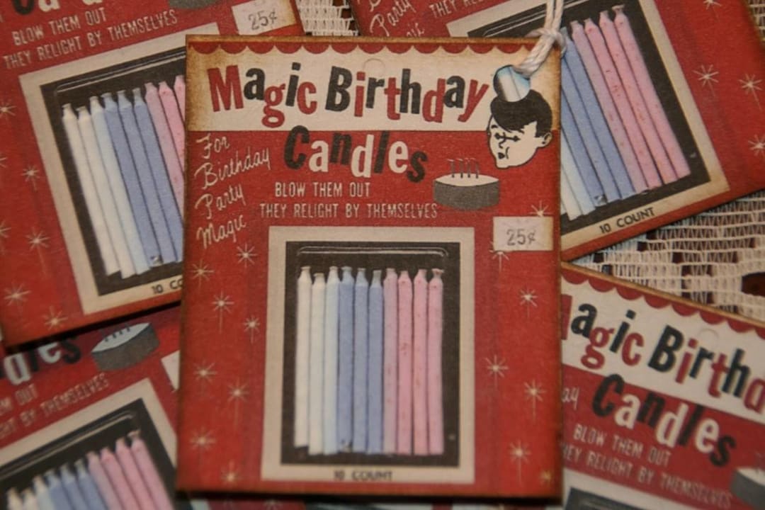 Magic Birthday Candles Vintage Image Birthday Gift Tags Etsy