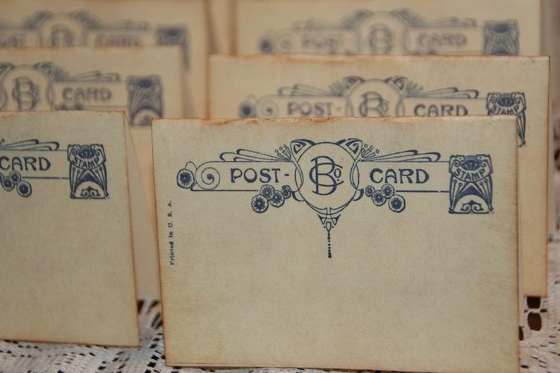 Wedding Place Cards, Quantity 100, Escort Cards, Vintage Post Cards Placecards, Tent Table Place Cards image 1