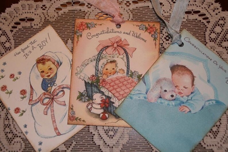 Huge Variety Lot of Baby Gift Tags For Boy Girl and New Baby image 4