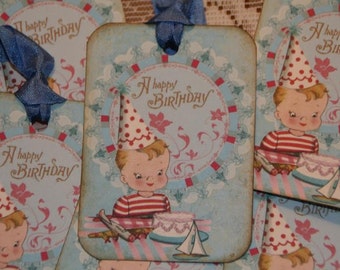 Boy Happy Birthday Gift Tags