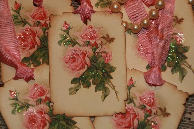 Pretty Pink Roses Gift Tags - Etsy