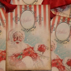 Vintage Santa Claus Christmas Holiday Gift Tags