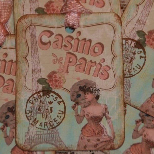 PARIS French Inspired  Casino De Paris  Gift Hang Tags