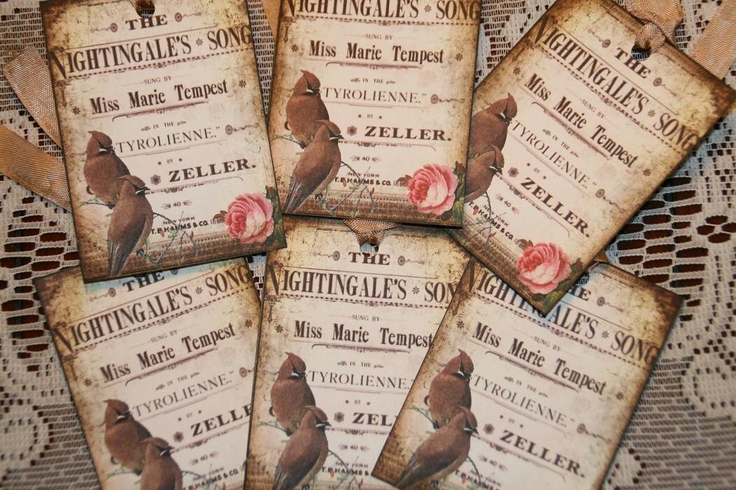 Altered Art Opening Night Gift Tags Etsy