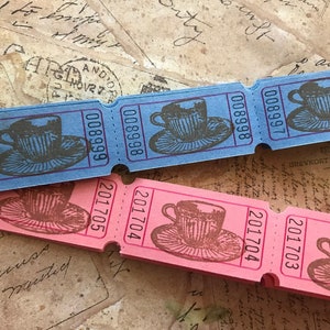 Tea Party Carnival Tickets,  Raffle Tickets,  Bridal Shower Party,  Drink Tickets, Door Prizes, Quantity24
