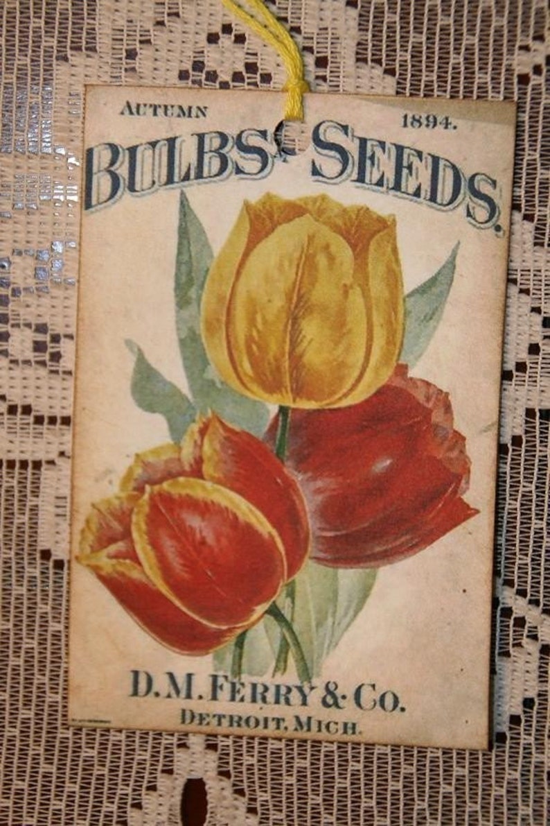 Vintage D.M. Ferry and Co 1894 Bulbs and Seeds Ad Gift Tags image 3