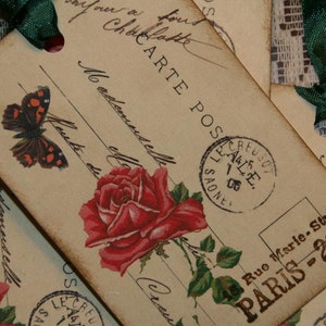 Paris Carte Postale Gift Tags