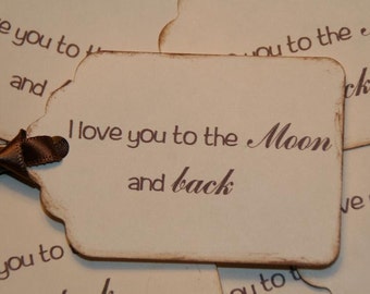 Wedding Wish Tree-Bridal Shower-Anniversary Party - I Love You To The Moon and Back Tags