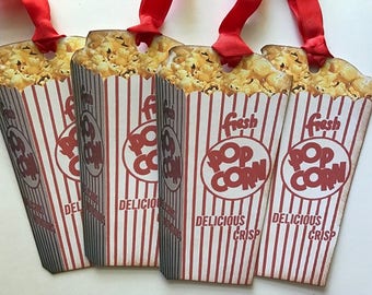 Retro Pop Corn Box Gift Tags