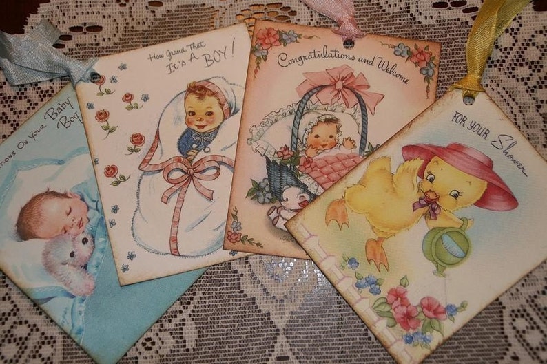 Huge Variety Lot of Baby Gift Tags For Boy Girl and New Baby image 5