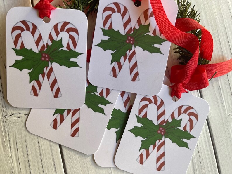 Candy Cane Tags or Candy Cane Stickers Christmas Bundle image 3