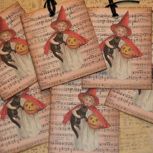 Music Themed Vintage Halloween Tags - Etsy