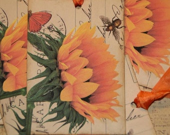 Sunflowers Tags, Sunflower Gift Tags, Fall Tags, Gift Wrap