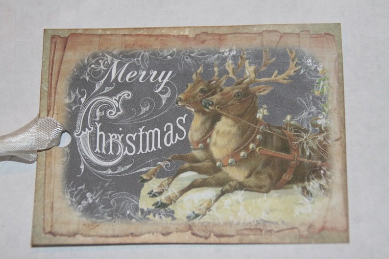Merry Christmas Gift Tags Christmas Tags Reindeer Christmas Tags Chalkboard Tags