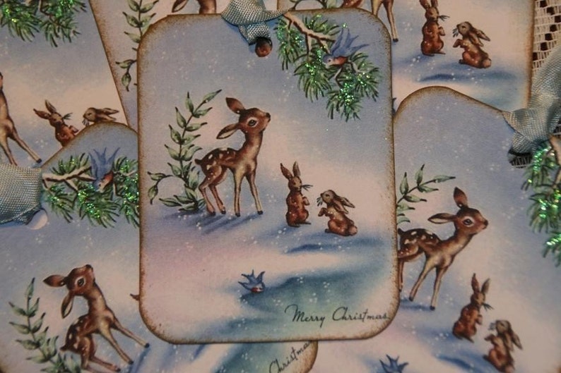 Baby Deer Christmas Gift Tags image 1