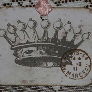 Paris Royal Crown Vintage Inspired Gift Tags