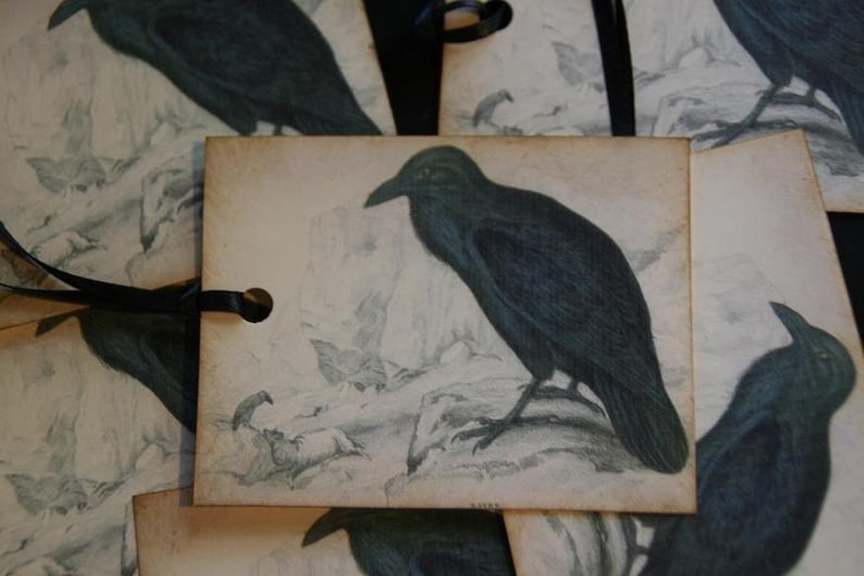 Black Crow Raven Tags
