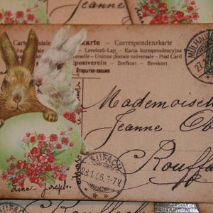 Sweet Bunnies Vintage Postcard Altered Art Gift Tags