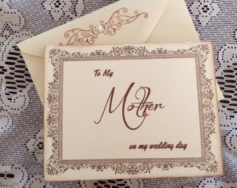 To My Mother on my Wedding Day Card, Mom Card, Mother of the Bride Card