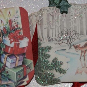 Christmas Tags Holiday Gift Tags, Retro Christmas, Variety Sampler Set 12 Retro Tags image 3