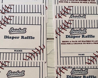 Baseball Diaper Raffle Ticket, Baby Shower Raffle, Baby Shower Door Prize Ticket, Baby Shower Invitation Insert, Baseball themed Baby Shower