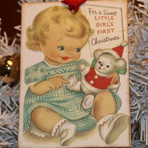 Baby First Christmas Vintage Christmas Tags