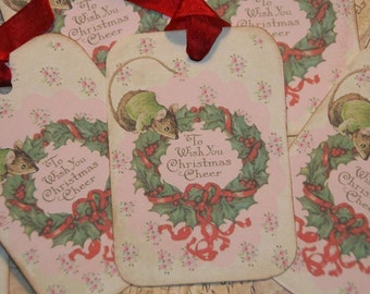 Christmas Tags, Christmas Mice Tags, Christmas Gift Tags, Beatrix Potter, Holiday Tags