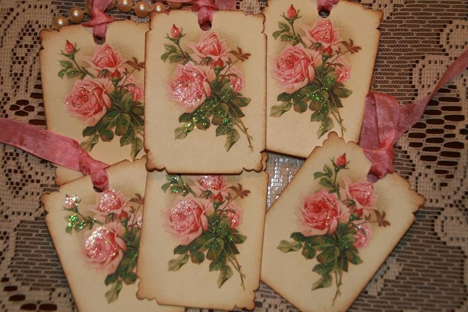 Pretty Pink Roses Gift Tags - Etsy
