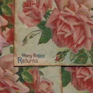 Pink Roses Many Happy Returns Gift Hang Tags image 3