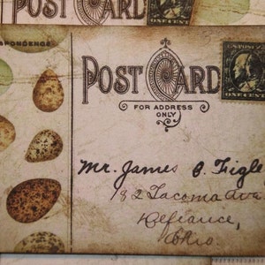 Vintage Altered Art Post Card Gift Tags