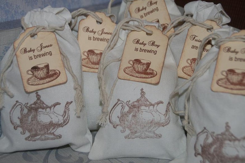 Baby Shower Tea Party Favor Bags 15 Personalized Tea Party Etsy