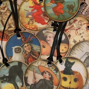 Halloween Tags One Dozen Spooky Witches Owls Black Cats Skeletons Pumpkins Halloween Gift Tags image 2