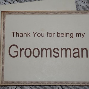 Thank You For Being My Groomsman Card