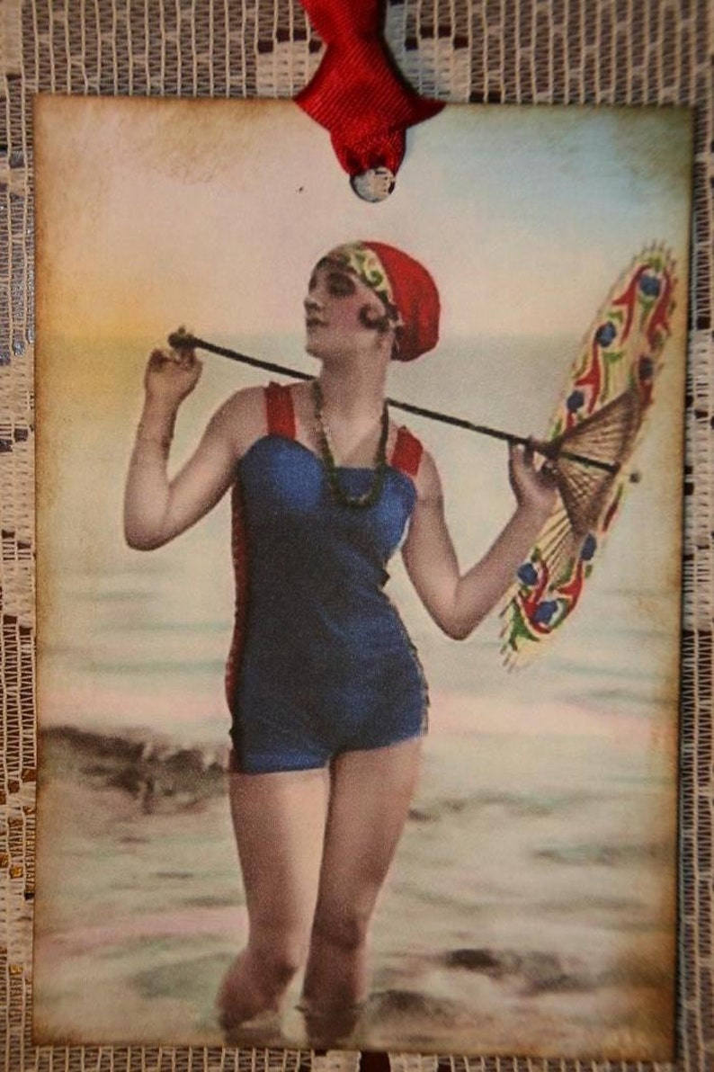 Vintage Bathing Beauty Gift Tags