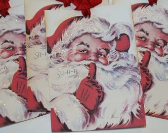 Vintage Santa Christmas Tags