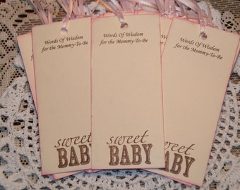 Baby Shower Wishes, Baby Wishes for Baby Girl,  Words of Wisdom for the Mommy To Be, Sweet Baby, Advice for New Mom, Qty 25
