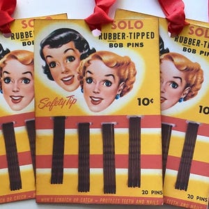 Retro Bobby Pins Gift Tags