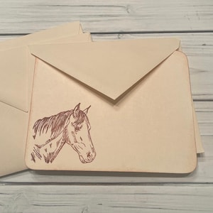 Horse Note Cards with Envelopes, Set of 8 Gift Wrapped, Horse Note Cards,  Hostess Gift, Horse Lover, Farm Girl
