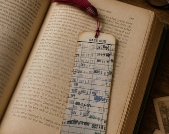 Old Vintage Library Card Bookmark, Book Lover Gift