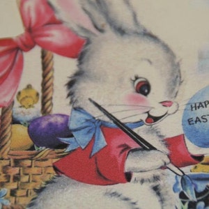 Easter Bunny Gift Tags Vintage Easter Bunny Card or Tags image 2