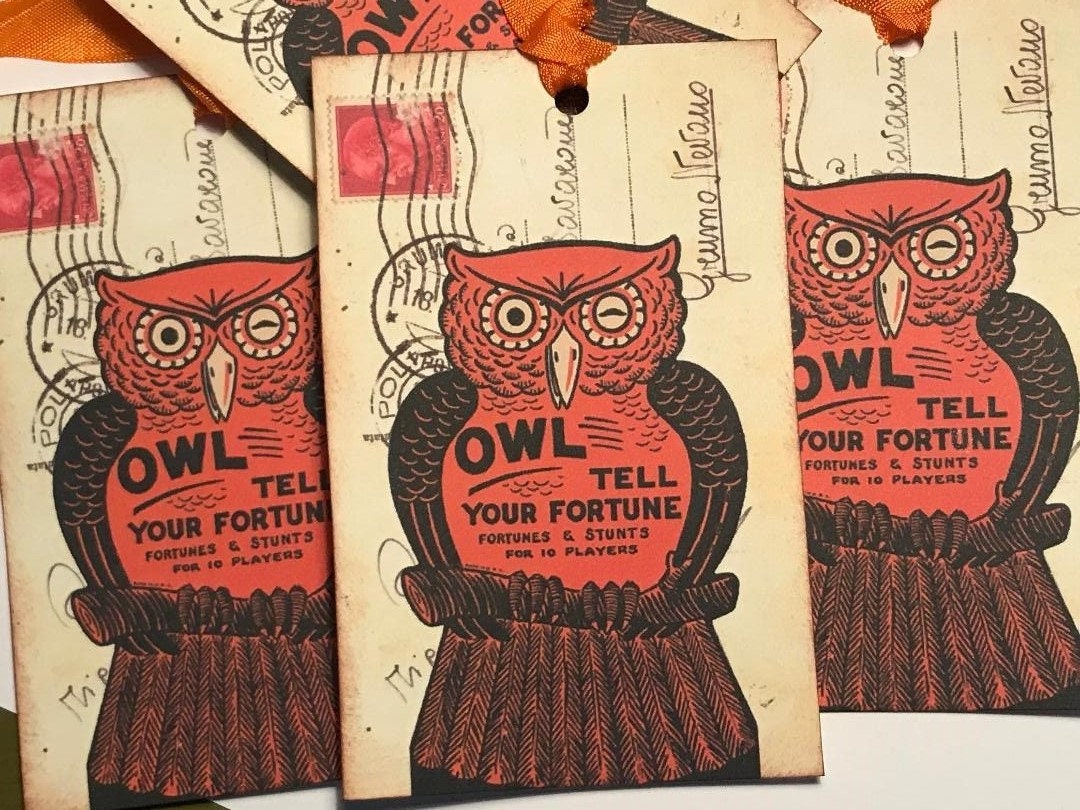 Halloween Owl Fortune Teller Gift Tags