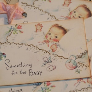 Something For The Baby Gift Tags , Baby Shower Tags, New Baby image 1