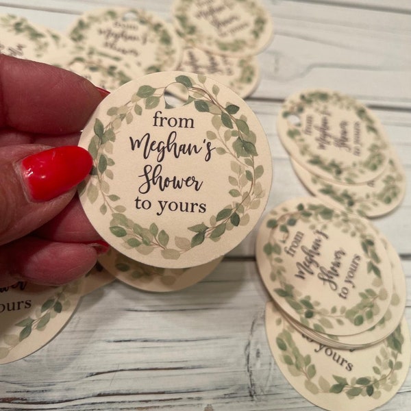 From My Shower To Yours Tags, Shower Tags, Bridal Shower Tags, Baby Shower Tags, Favor Tags, Personalized Tags