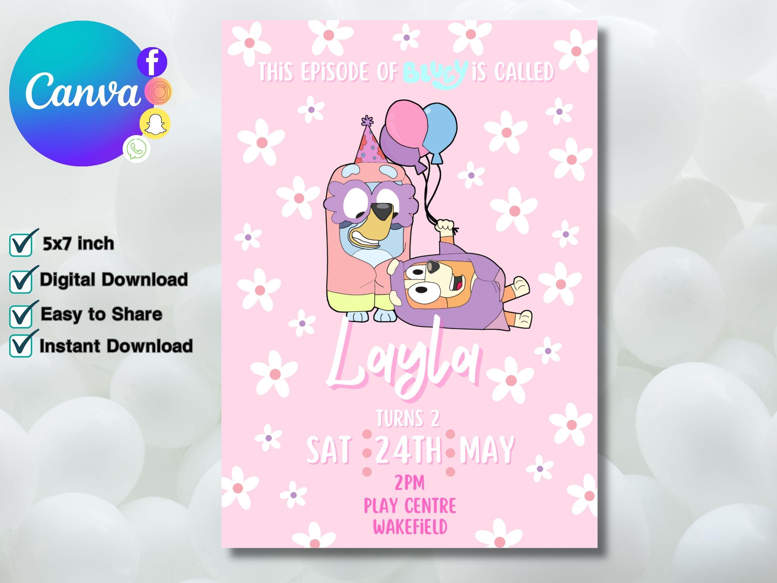 Editable Bluey Invite on Canva