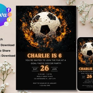 Sports Birthday Invitation Template, Neon Sport Invitation, All Star Sports Invite Baseball Basketball Football Invitation Fire Sports Theme
