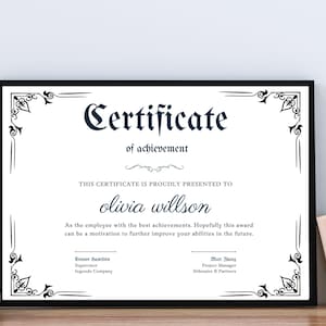Certificate Of Completion Template, Printable Course Certificate Of Completion, Editable Beauty Award Canva Certificate Template